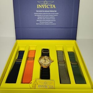 Invicta Ocean Predator Interchangeable Strap Gold Tone Men's Watch - 44mm